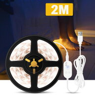LED テープライト 人感センサー付き 2m USB式 SMD3258 5V LEDテープ 階段 間接照明 棚下照明 フロアライ…