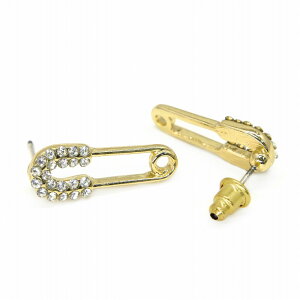 安全ピンピアス スタッドピアス ジルコニア ゴールド 両耳 1153