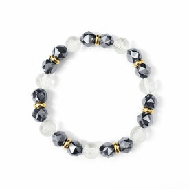 高品質 七福神彫刻水晶10mm玉 天然石ブレスレット パワーストーンブレスレット メンズ 男性用 64面カットテラヘルツ ステンレス 金運 商売繁盛 健康運 ラッピング付き ギフト梱包 1282