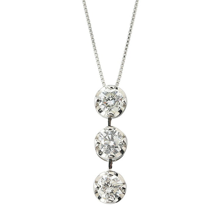 楽天市場】ダイヤモンド ネックレス 合計0.5ct プラチナ Pt900 ダイヤ3 