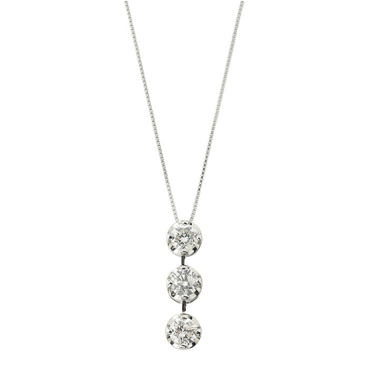 楽天市場】ダイヤモンド ネックレス 合計0.5ct プラチナ Pt900 ダイヤ3 
