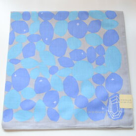 KODUE HIBINOシリーズ STONE ブルー ハンカチ2枚合わせ 刺繍入り 日本製 綿100％ 定形外郵便発送
