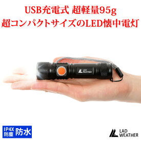 LEDライト 懐中電灯 極小サイズ 充電式 防水 防災 災害 グッズ キャンプ アウトドア LED ライト 懐中電灯