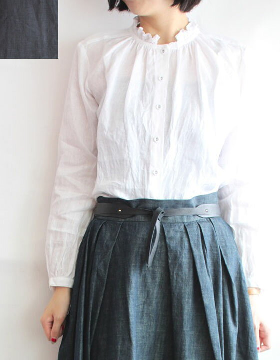 楽天市場 A Piece Of Library アピースオブライブラリー アグネスフリルブラウス リネンブラウス レディース Urchin アーチン