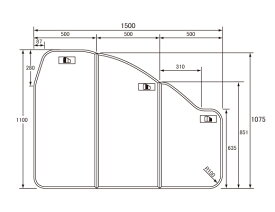 【フタ】 コーナーR薄型断熱風呂フタ パナソニック [本体厚み] 変形型 3枚組 品番GKU76KF8U2RS 正規品保証