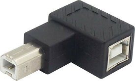 オーディオファン USB変換コネクタ USB2.0 L字型 L型D Bタイプ USB-B (オス) - USB-B (メス) 変換 アダプター