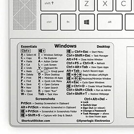 SYNERLOGIC Windows PC Reference Keyboard Shortcut Vinyl Sticker, No-Residue Adhesive, for any PC Laptop or Desktop SM: 3 x2.5