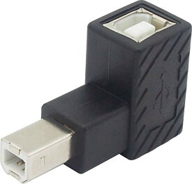 オーディオファン USB変換コネクタ USB2.0 L字型 L型B Bタイプ USB-B (オス) - USB-B (メス) 変換 アダプター