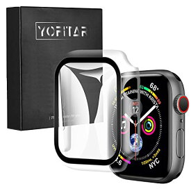 YOFITAR Apple Watch 用 ケース series6/SE/5/4 44mm アップルウォッチ保護カバー ガラスフィルム 一体型 PC素材 全面保護 超薄型 装着簡単 耐衝撃 高透過率 指紋防止 傷防止 クリア