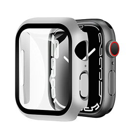 YOFITAR Apple Watch 用 ケース series9/8/7 45mm アップルウォッチ保護カバー 「2023 モデル」ガラスフィルム 一体型 PC素材 全面保護 超薄型 装着簡単 耐衝撃 高透過率 指紋防止 傷防止 シルバー