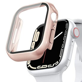 YOFITAR Apple Watch 用 ケース series9/8/7 41mm アップルウォッチ保護カバー 「2023 モデル」ガラスフィルム 一体型 PC素材 全面保護 超薄型 装着簡単 耐衝撃 高透過率 指紋防止 傷防止(41mm ローズゴー