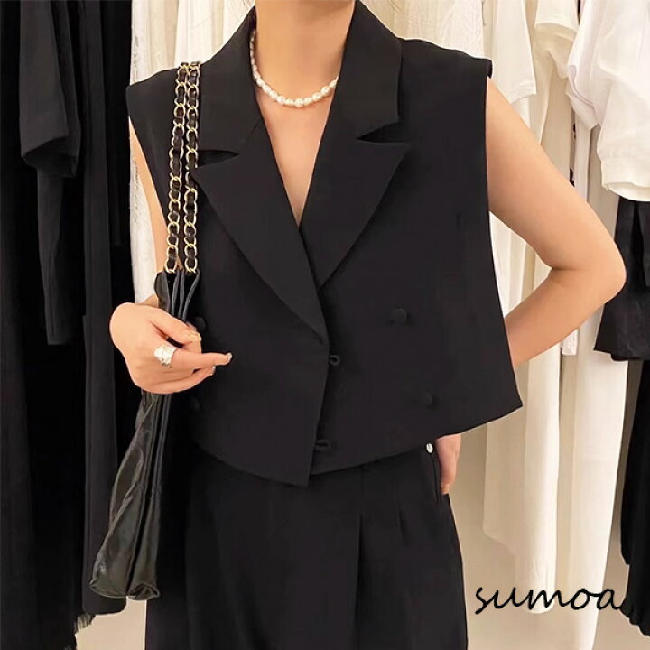 楽天市場】セットアップ レディース ベスト ジレ ノースリーブ 上下 