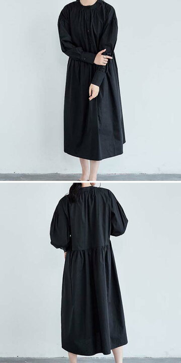 楽天市場】シャツワンピース ギャザーワンピース ロングワンピース  