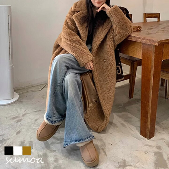 楽天市場】テディベアロングコート テディべアコート ボア テディ ベア 