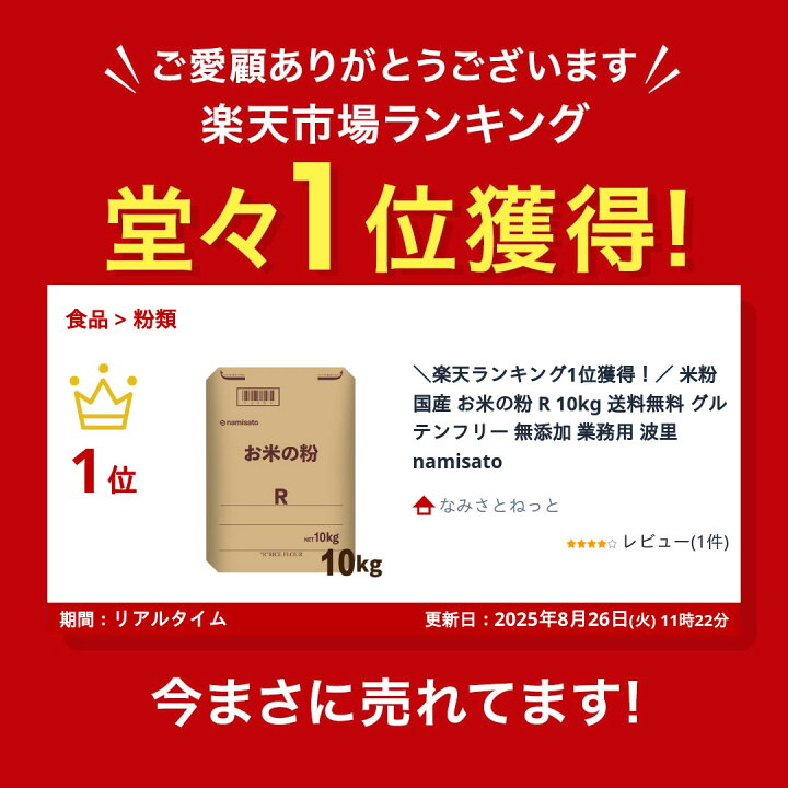 米粉 国産 料理用 製菓製パン お米の粉 R 10kg 送料無料 薄力粉 グルテンフリー 無添加 業務用 波里 namisato