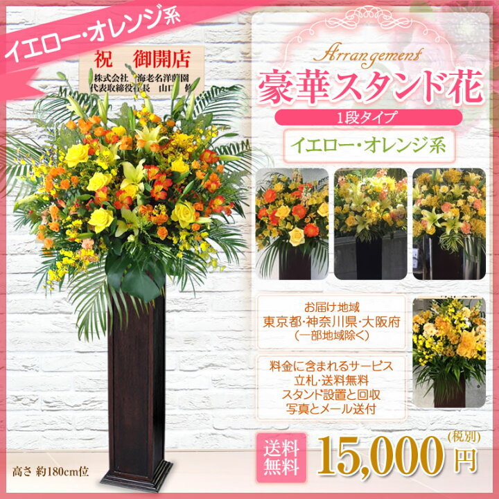衝撃特価 スタンド花 2段 花色選べる5色 円 税別 180cm位 設置 回収無料 東京都 神奈川県 大阪府 札幌市 名古屋市 福岡市 お祝い 開店 開業 開院 花 Stde 衝撃特価 スタンド花 2段 花色選べる5色 円 税別 180cm位 設置 回収無料 東京都 神奈川県 大阪府 札幌市 名古屋市 福岡市 お祝い 開店 開業 開院 花 Stde