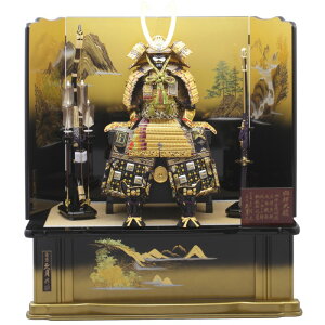 送料無料 利光監製 久月作 五月人形 四神 正絹緋糸褄取縅 12号大鎧 四神山水塗屏風 木製高床台飾り 〈東京久月 浅草橋久月 5月人形出し飾り 鎧兜飾り 鎧出し飾り よろいかざり