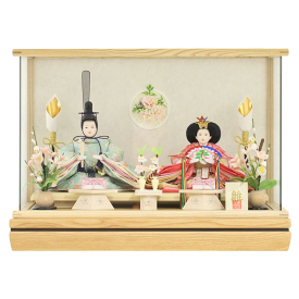 送料無料　東玉作　雛人形　衣装着親王　パノラマアクリルケース飾り　【春桜】　〈お雛様 お雛さま おひな様 おひなさま お雛飾り お内裏様 雛祭り 初節供 初節句 三月三日 3月3日 桃の節句 上巳の節句 衣裳着人形 2人飾り 二人飾り ケース入り飾り〉