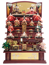 【引き取り限定】雛人形　七段飾り　木目込み　レトロ 引き取り限定】雛人形 七段飾り 木目込み レトロ