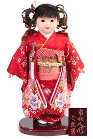 送料無料　久月作　市松人形　いちまさん　金彩友禅　〈東京久月 人形の久月 市松人形 いちまつにんぎょう 日本人形 和人形 和服衣装着人形 伝統人形 衣裳着人形 衣装着人形 着物人形 女の子のお人形 おにんぎょう 伝統工芸品 人形の鈴勝（すずかつ）通販〉