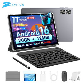 【クーポン利用で実質15,680円～】Android16 タブレット 11インチ WiFiモデル Web会議 オンライン授業 キーボード付き 90Hz高リフレッシュレート 800万画素フロントカメラ 20GB+128GB+1TB拡張 8コアT7250 アンドロイド Tablet 大画面 GPS対応 GMS認証 YouTube 8800mAh
