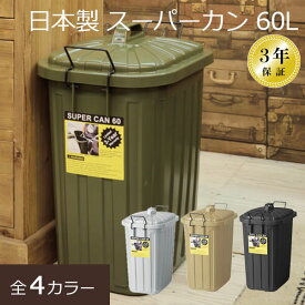日本製 ダストBOX ゴミ箱 ごみ箱 ふた付き おしゃれ キッチン ゴミ箱 スクエア ゴミ 分別 外用 屋外 縦型 大容量 四角 ダストボックス キッチン スリム グリーン ブラック ふた付きダストBOX SUPERCAN スーパーカン 60L