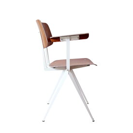 Galvanitas インダストリアル チェア (ブラウン / ホワイト) 家具 スチール ガルファニタス アームチェア コンパスレッグ ミッドセンチュリー ダイニングチェア 椅子 オフィスチェア オランダ 工業デザイン デスクチェア 肘掛付き 1年保証 S.16