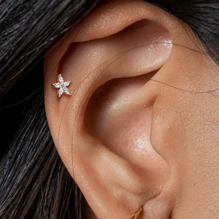 楽天市場 Czピアス 花型 小さいピアス 極小 つけっぱなし 軟骨ピアス ネジ 軟骨 ピアス ボディ シンプル セカンド 16g かわいい 軟骨用 サージカルステンレス 付けっぱなし メンズ レディース 男性 女性 1ピース 16ゲージ ステンレススティール316l 金属アレルギー対応