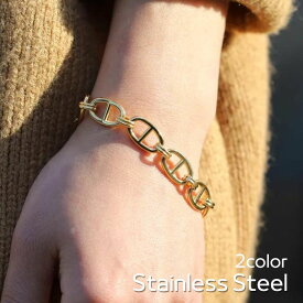 ゴールドブレスレット サージカルステンレス製マリーナチェーンブレスレット 2カラー 金属アレルギー対応 ステンレスブレスレット 金ブレ 18K マリーナチェーン 人気のスタイル