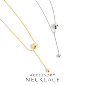 ネックレス ペンダント レディースアクセサリー アクセサリー ファッション コーデ引き締め印象 メタルボール Y字 チェーンネックレス アクセント コーデが引き締まった印象 普段使い 結婚