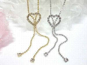 ネックレス ペンダント レディースアクセサリー アクセサリー ファッション Y字 ラインストーン ハート通し 綺麗なフォルム 人気 連詰め クリアストーン ハート Yスタイル 首飾り アクセ ア