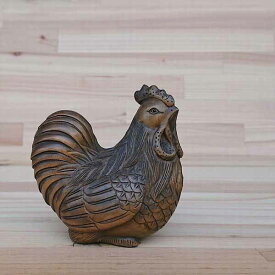 オブジェ 置き物 インテリア雑貨 家具 インテリア 銘木ツゲ材 木彫りの鶏 B 工芸品 木彫品 手彫りの鶏 鶏 手彫り 一つ一つ表情が異なる 一つとして同じものなし 毛並みまで彫りこみ 精巧な一品