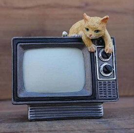 オブジェ 置き物 インテリア雑貨 家具 インテリア ほんのりレトロな 猫 テレビ オーナメント ちょっとレトロな雰囲気 素敵 家電シリーズ インテリアの雰囲気づくり オススメ 昭和レトロ