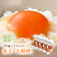九州産赤玉「太陽卵（10個入り1パック）」送料別 家庭用 小分け 朝採れ 新鮮 お試し 栄養豊富 良素材 お…