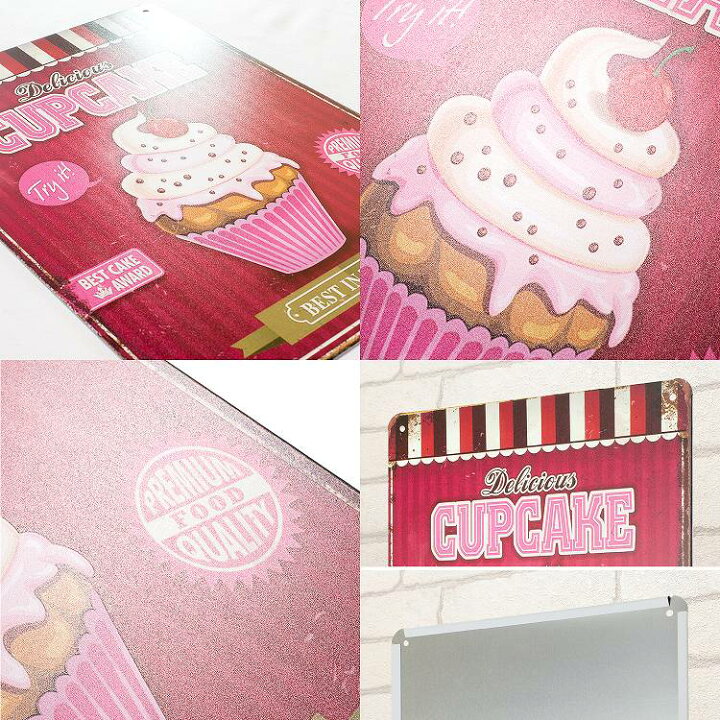 楽天市場】カップケーキm1 ポスター 可愛い インテリア ブリキ看板k 