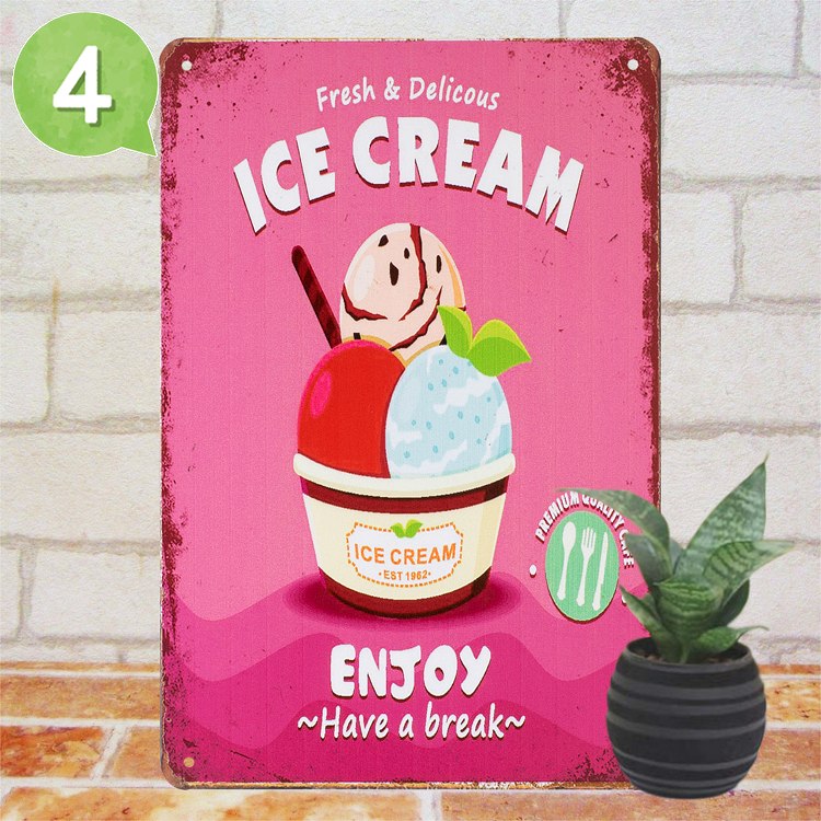 楽天市場】アイスクリームm1 ポスター インテリア ブリキ看板k カフェ