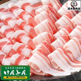 豚肉 バラ しゃぶしゃぶ 500g けんとん豚 岐阜県 ばら 薄切り 鍋用 炒め用
