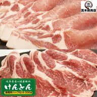 国産豚 焼肉セット 500g (2種類) 豚ロース 豚肩ロース 岐阜県 けんとん豚 BBQ 焼肉 バーベキュー