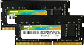 シリコンパワー ノートPC用メモリ DDR4-3200 (PC4-25600) 16GB 2枚 (32GB) 260Pin 1.2V CL22 SP032GBSFU320F22