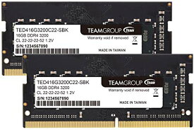 Team ノートPC用メモリ SO-DIMM DDR4 3200MHz PC4-25600 16GBx2枚組 32GBkit 日本国内無期限正規保証