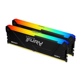 キングストン Kingston FURY デスクトップPC用メモリ DDR4 3600MT/秒 16GB 2枚 Kingston FURY Beast ビースト RGB CL18 KF436C18BB2AK2/32 RGB LED 製品寿命期間保証