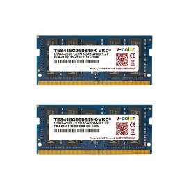 v-color Hynix IC サーバー用メモリ DDR4-2666MHz PC4-21300 32GB (16GB 2枚) ECC SO-DIMM 1Gx8 2Rx8 1.2V CL19 Synology NAS 21シリーズ対応 TES416G2