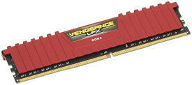 CORSAIR DDR4 デスクトップPC用 メモリモジュール VENGEANCE LPX Series レッド 8GB 1枚キット CMK8GX4M1A2666C16R
