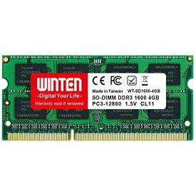 WINTEN ノートPC用 メモリ 4GB PC3-12800(DDR3 1600) 製品5年保証 DDR3 SDRAM SO-DIMM 内蔵メモリー 増設メモリー WT-SD1600-4GB 3034