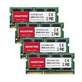 メモリ DDR3 Gigastone ノートPC用メモリ DDR3 8GBx4枚 (32GB) DDR3-1600MHz PC3-12800 CL11 1.35V SODIMM 204 Pin Unbuffered Non-ECC Memory Mo