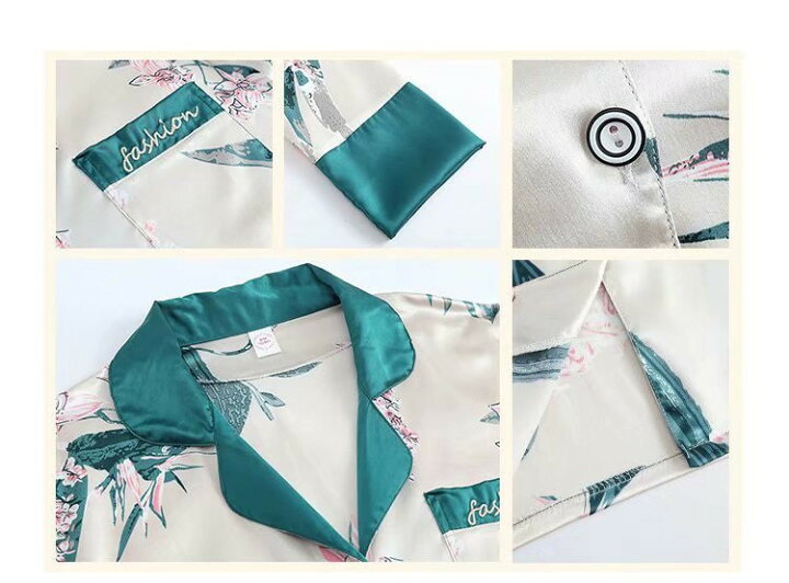 楽天市場 送料無料 パジャマ レディース 合成シルク長袖 長ズボン キャミソール 半ズボン アイマスク ヘアバンド 収納袋 七点セット コットン ルームウェア ナイトウェア 上下セット 寝間着 可愛い ふんわり シンプル 吸汗 通気 肌に優しい 部屋着 オールシーズン 春