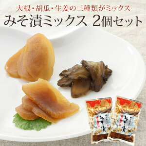 送料込 たむらや 味噌漬け みそ漬け みそ漬 みそ漬ミックス2点セット(大根・胡瓜・生姜) 280g×2 ギフト セット 国産限定野菜 生姜味噌漬け