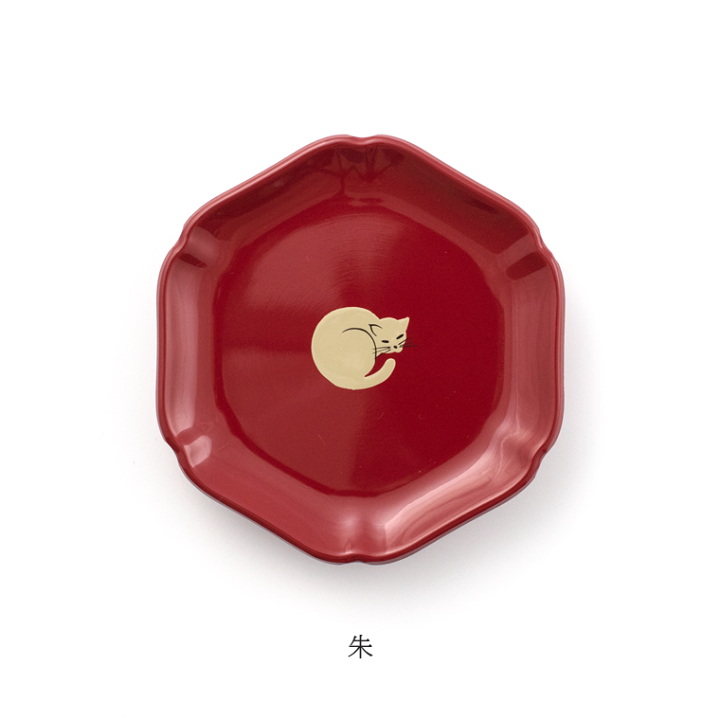 楽天市場】小皿 l まんまる猫 輪花皿 抗菌 抗ウイルス 越前漆器 越前塗