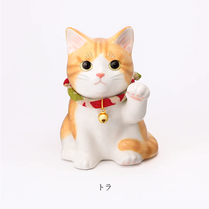 楽天市場】招き猫 l うちの招き猫 子猫 左手あげ みけ とら ぶち