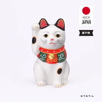 741『陶器 赤い唐草文 招き猫』横　/骨董品 古美術 古道具 アンティーク 741『陶器 赤い唐草文 招き猫』横 /骨董品 古美術 古道具